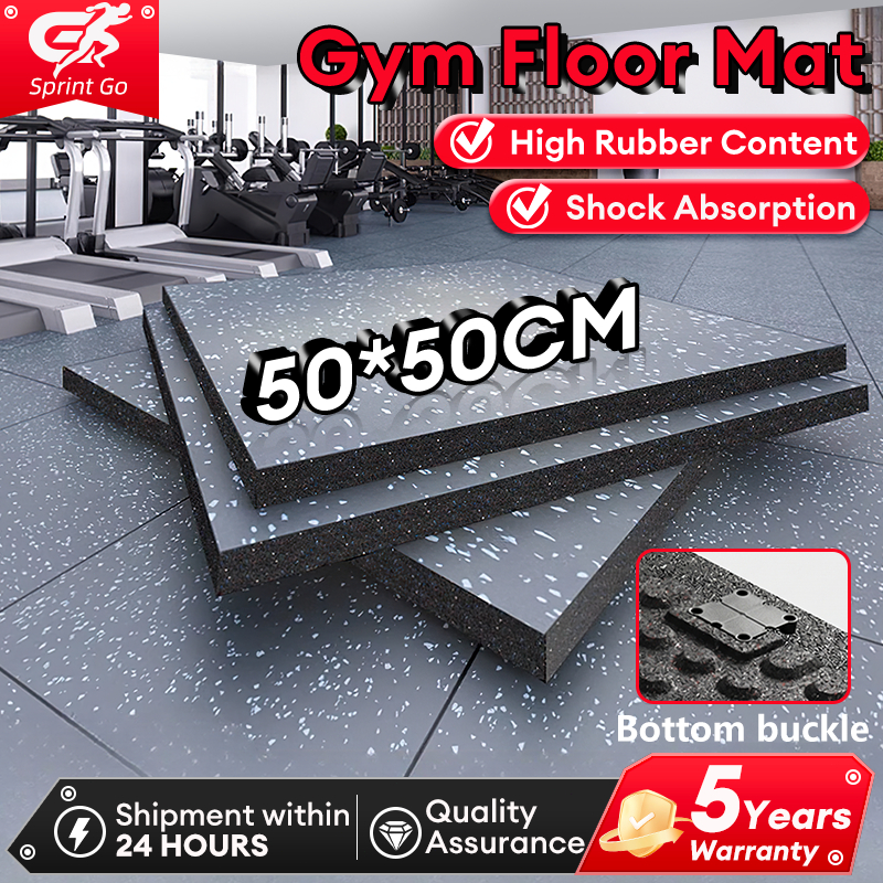 【Wholesale Offer】Rubber floor Mat 50cm*50cm*2cm cushioning mat soundproof floor barbell dumbbell mat function Indoor
