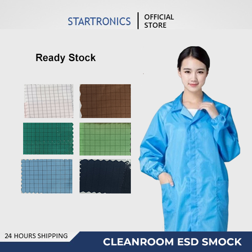 ESD Smock Cleanroom Size S/M/L/XL/2XL/3XL/4XL/5Xl without hood Brown Blue Green Pink Yellow
