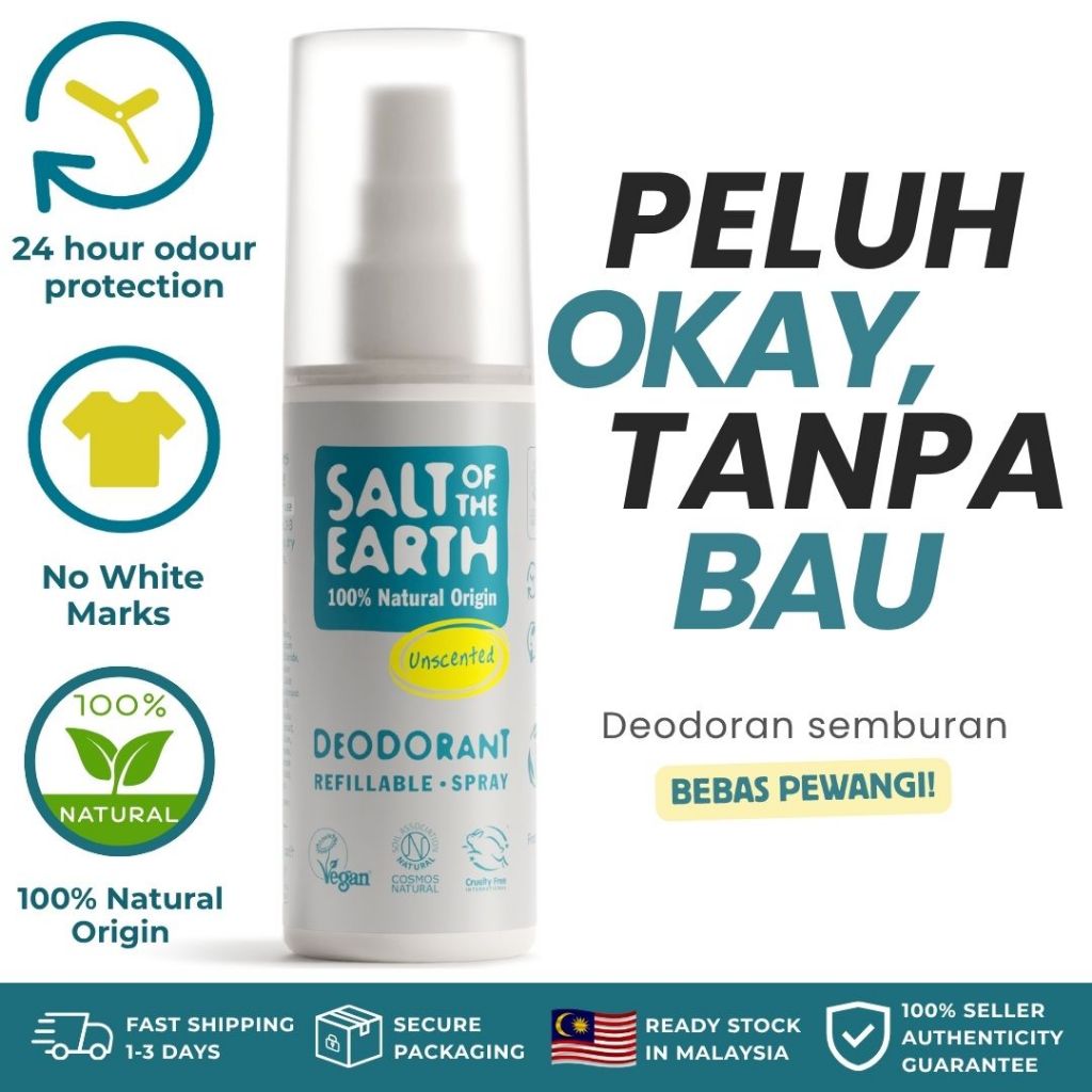 SOTE Unscented Natural Deodorant Spray 100ml | Aluminium Free | Sensitive Skin | Long Lasting | Hypoallergenic | Eczema