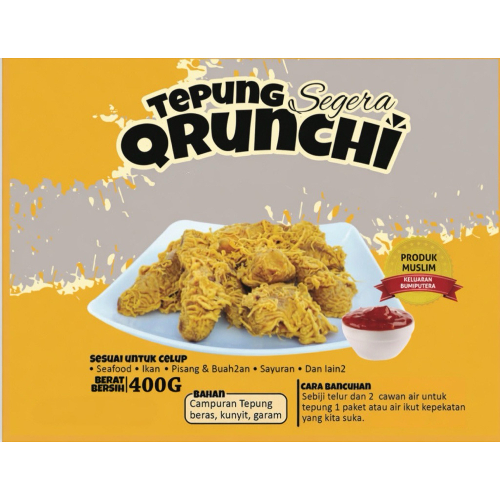 Tepung Qrunchi Tepung Segera Celup tepung