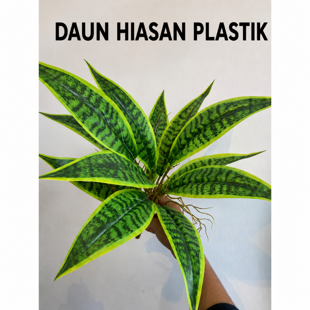 Premium Snake Artificial Leaf Bush l Pokok Plastik Lidah Jin 40cm l pokok hiasan nampak real & premium