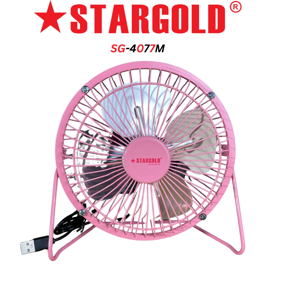 STARGOLD Kipas USB 6 Inci Kualiti Tinggi SG-4077M Dengan Jaminan Kipas Meja USB Merah Jambu untuk Keselesaan Anda Fans