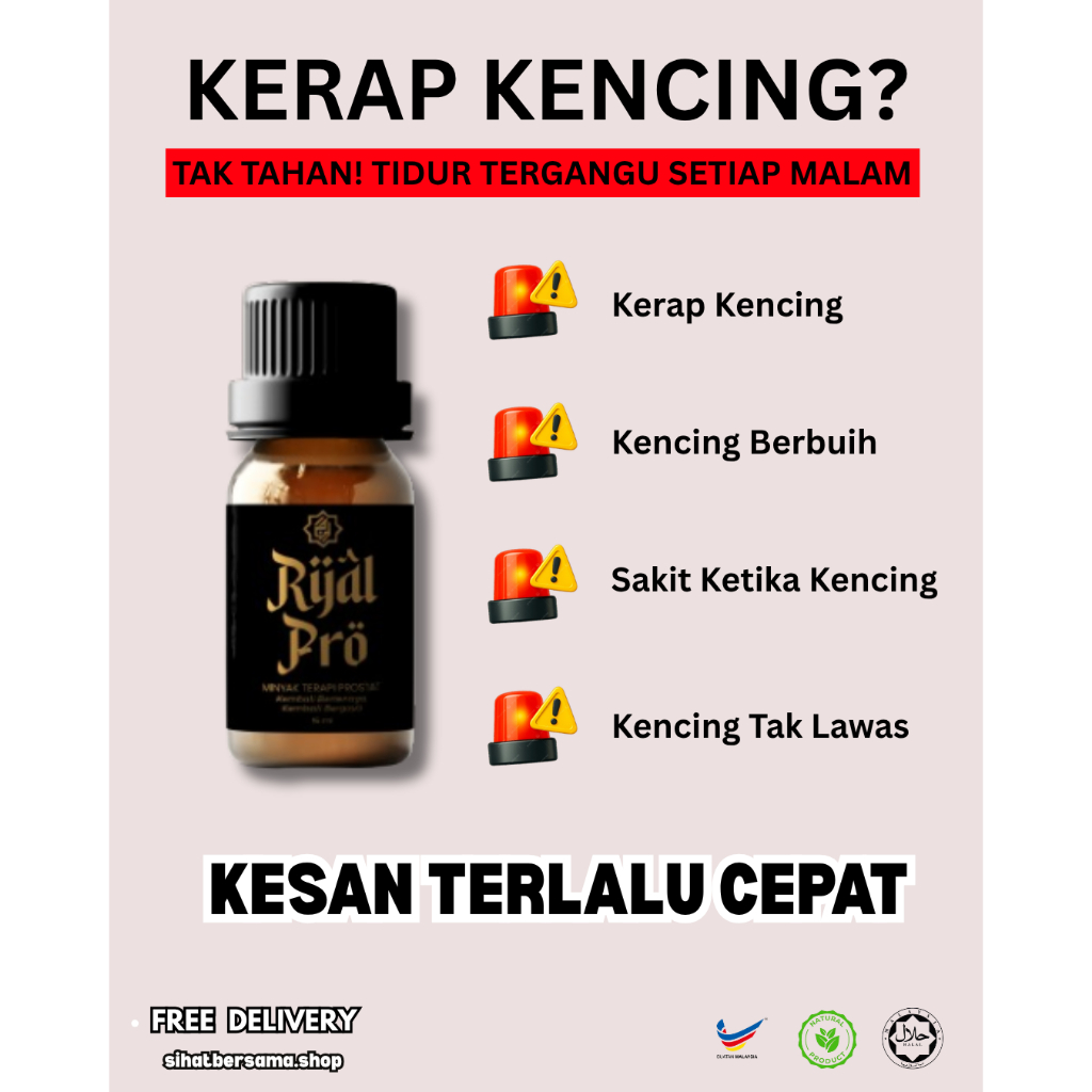 Rijal Pro (Original HQ)– Minyak Terapi Lelaki (15ml) Ada Masalah Kencing Tak Lancar/Rasa Tak Puas/Minyak Herba Anda