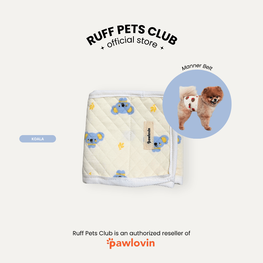 Ruff Pets Club x Pawlovin | Manner Belt for Dogs (Organic Cotton Quilted)