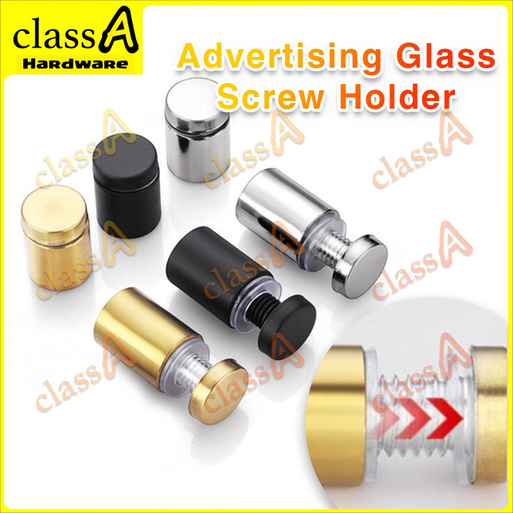 ClassAHW Advertising Signboard Screw Holder Stainless Steel Glass Spacer Holder Wall Mount Standoff Screw(SOLD BY PIECE)