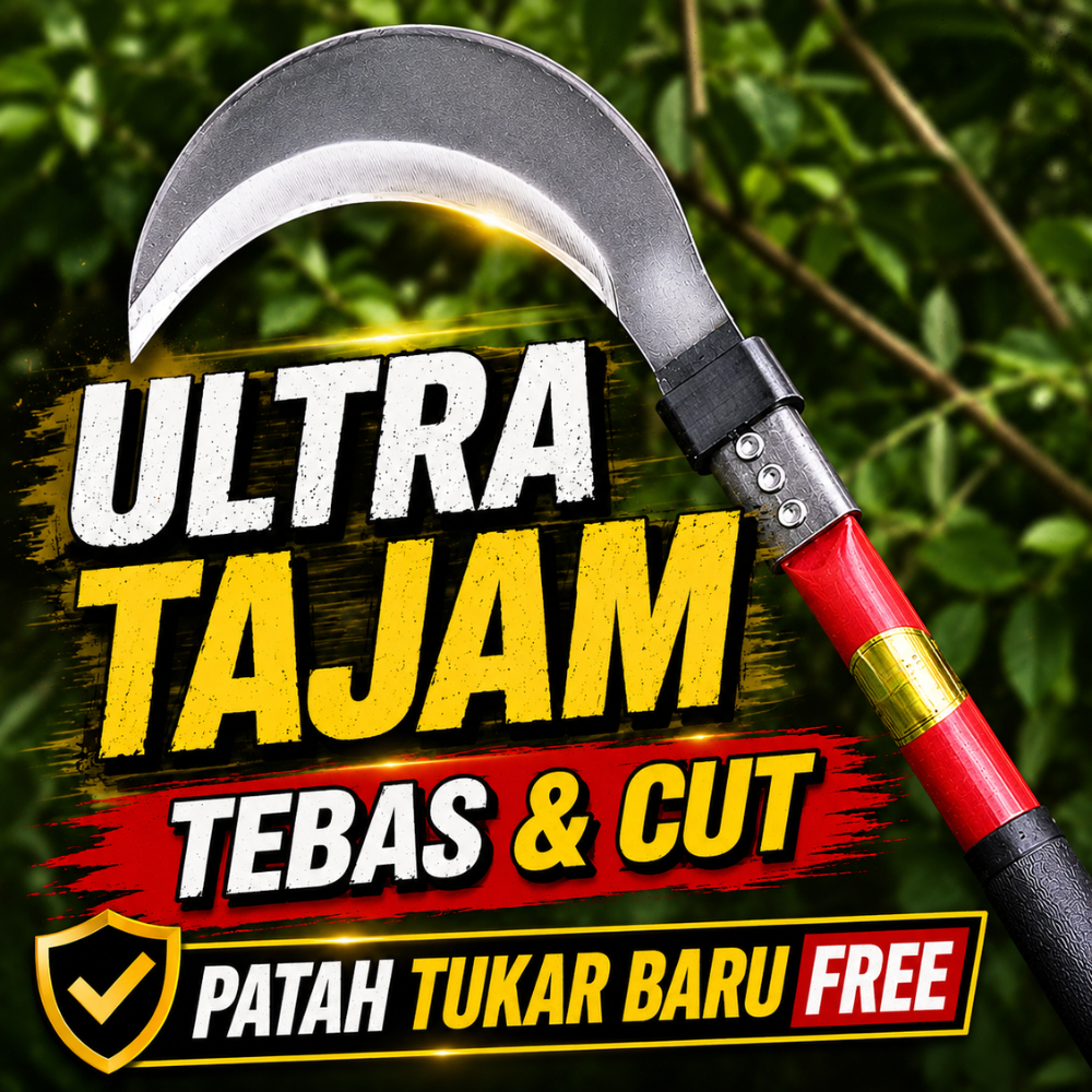 Mesin Pemotong Rumput Sabit Rumput Heavy Duty Tajam, Sabit Jepun Keluli SK5, Sickle Knife Tebal, Kukuh - Gardening Tools