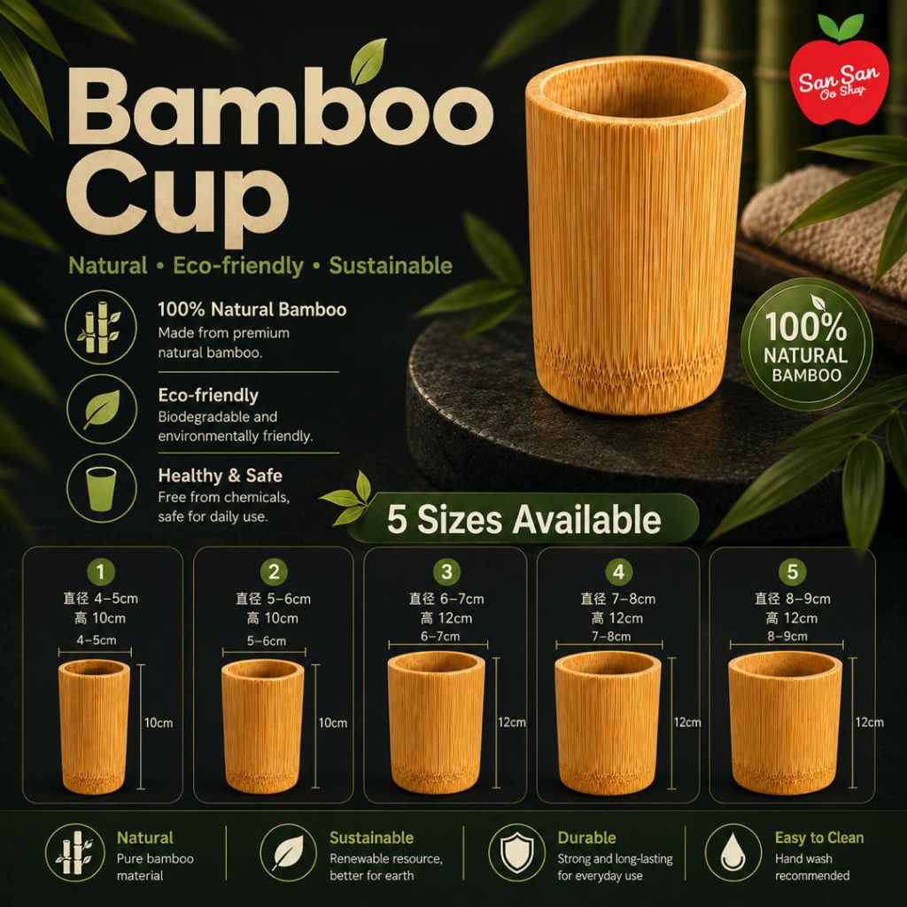 [Ready Stock] Natural Bamboo Cup cawan buluh