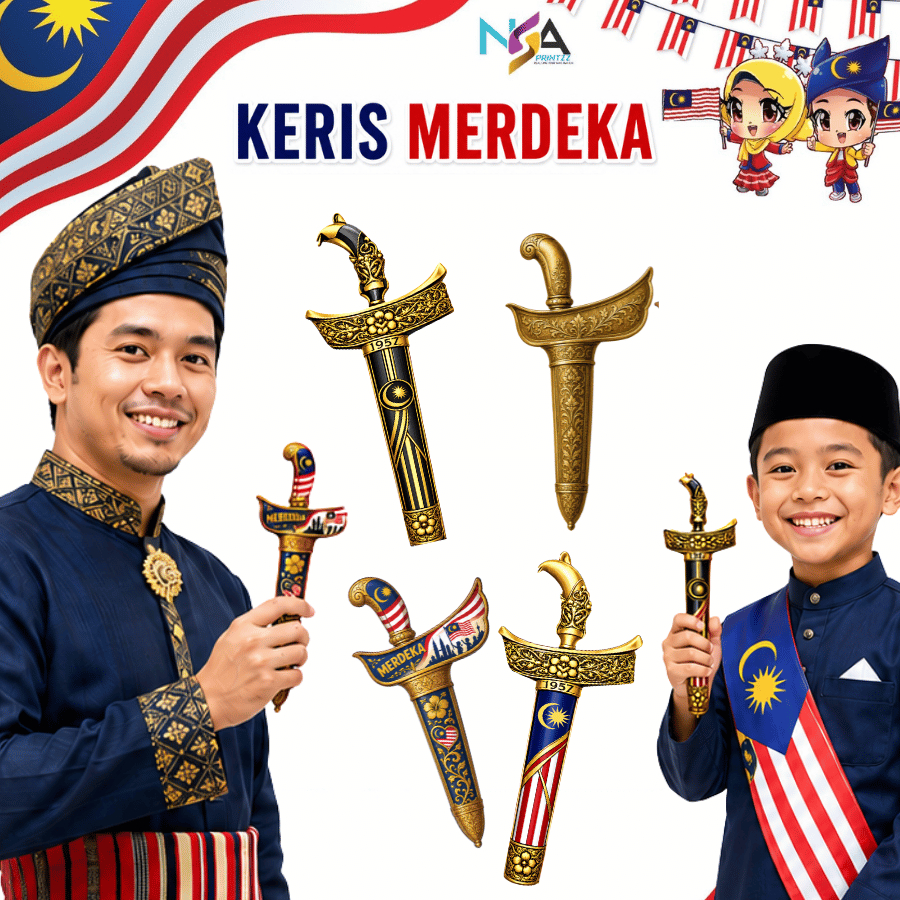 Keris Merdeka Malaysia 28cm | Souvenir Malaysia Premium | Hiasan Aksesori Patriotik Merdeka