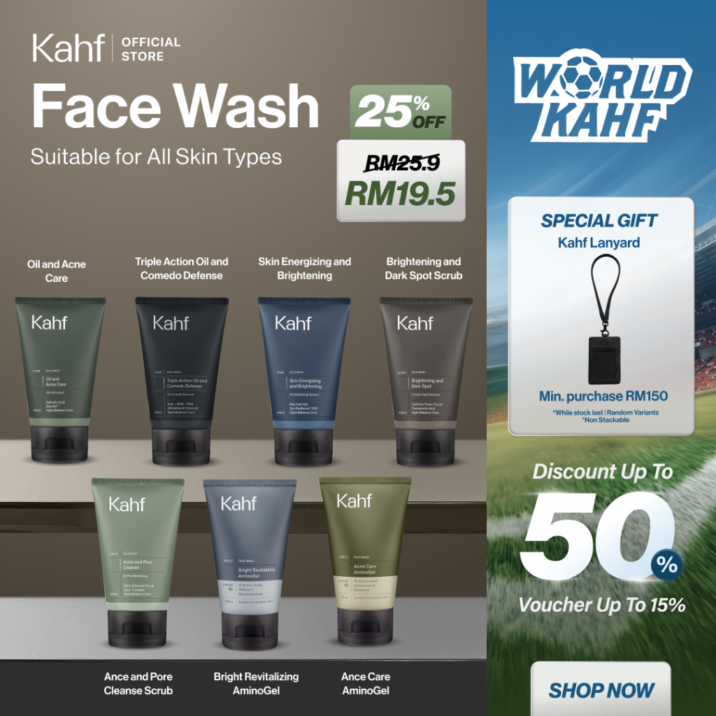 Kahf Face Wash (100ml) Hydrobalance - Pencuci Muka - Cleanser for Skincare Routine - Suitable for Any Skin Types