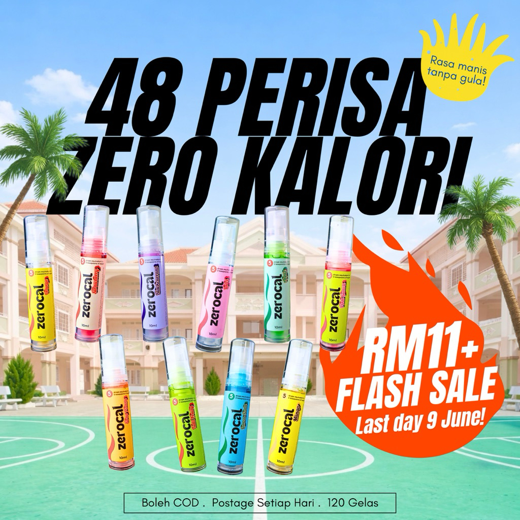 [48 PERISA BARU] ZeroCal Sweetener Fruity Flavor - Pengganti Gula Berperisa Buah Tiada Kalori
