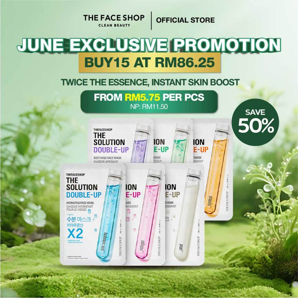 [THE FACE SHOP Official] The Solution Double Up Face Mask Sheet, Masker Muka 面膜, Korean Sheet Mask
