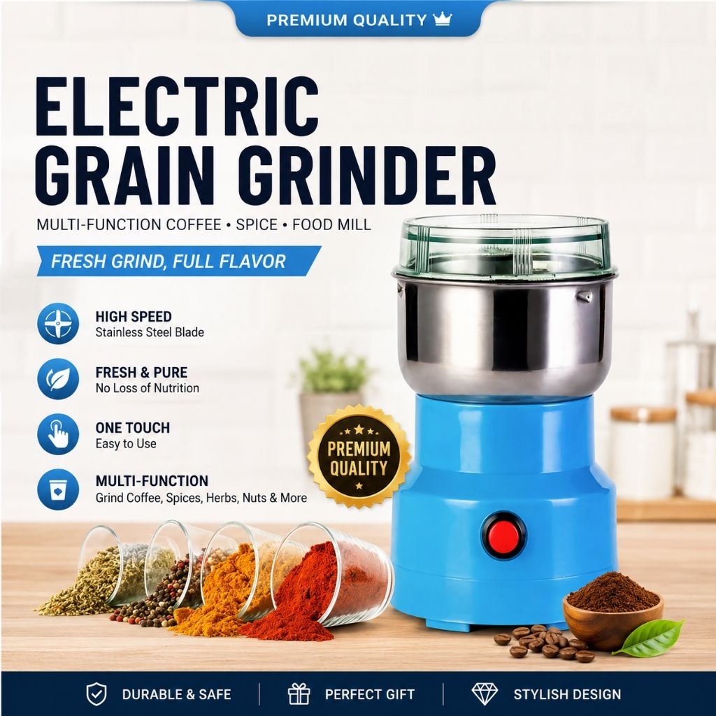 Electric Grain Grinder Coffee Bean Grinder, Mesin Pengisar Kering Mini, Pengisar Kopi Rempah Bijirin Herba Kering