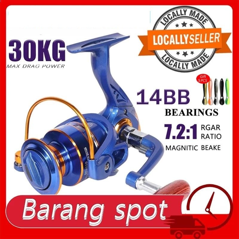 Reel Spinning Reel Mesin Pancing Fishing Reel Model 13BB 5.2:1 Gear Ratio 30kg Max Drag Outdoor