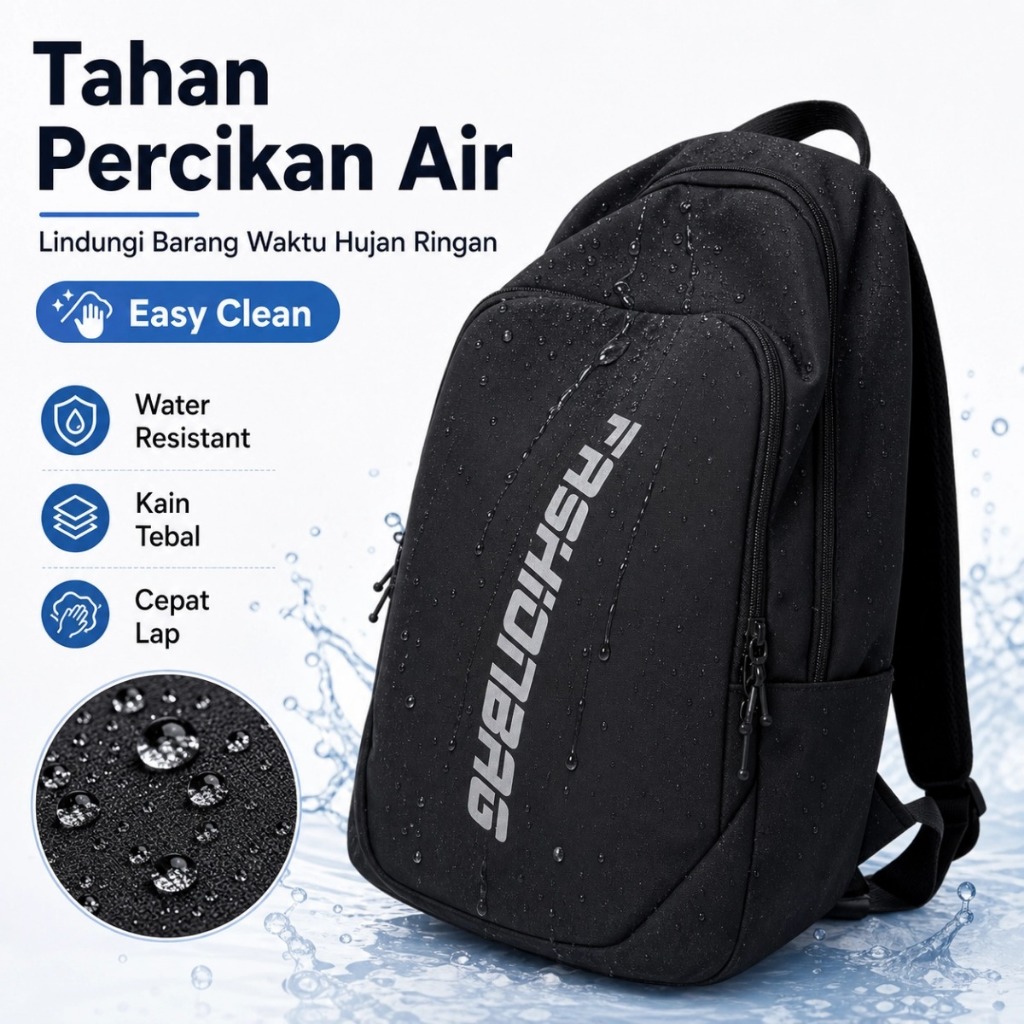 Unisex Backpack Water Resistant Large Capacity Lightweight School Work Travel Bag Multi Pocket Beg Galas Lelaki Wanita