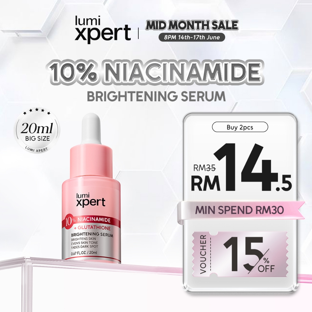 Lumixpert 10% Niacinamide Brightening Serum 20ml Glowing Essence Even Out Skin Tone Improve Dullness Whitening Skincare