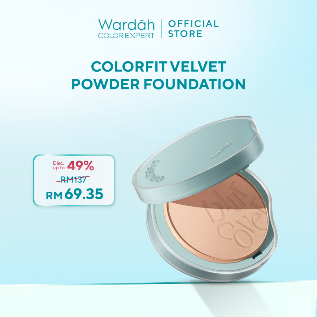 [8.8 SALE] Wardah Colorfit Velvet Powder Foundation SPF33 PA++ | Smooth Skin, Flawless Face, Long-Lasting, Oil Control