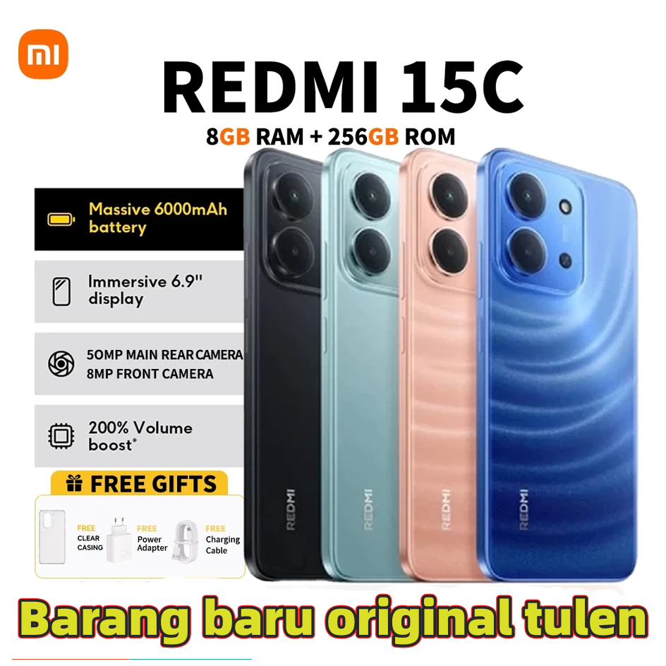 Redmi 15C-8GBRAM + 256GB ROM l Mediatek helio G81 ULTRA l 120Hz Bateri 6000mAh l 33W Pengecasan