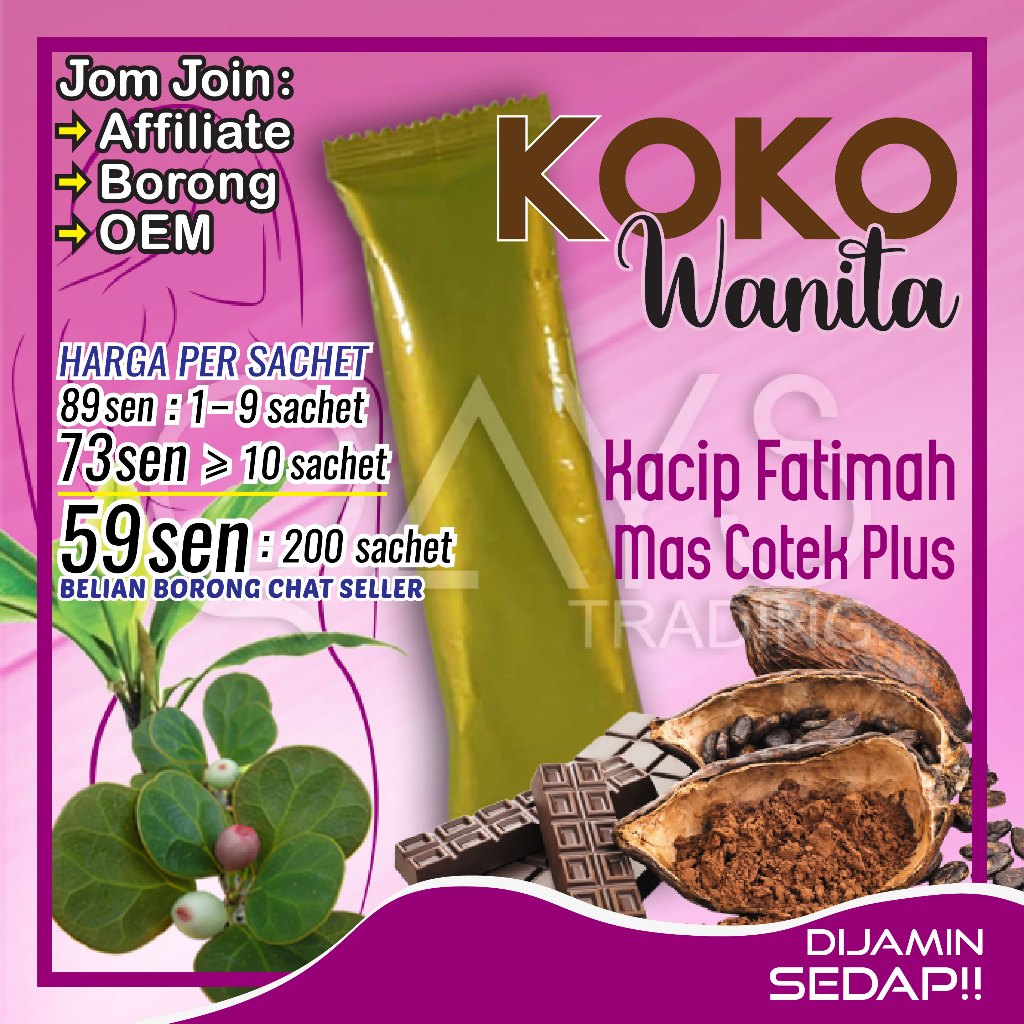 Lelong W3 KOKO HERBA WANITA Brand Popular & Sedap