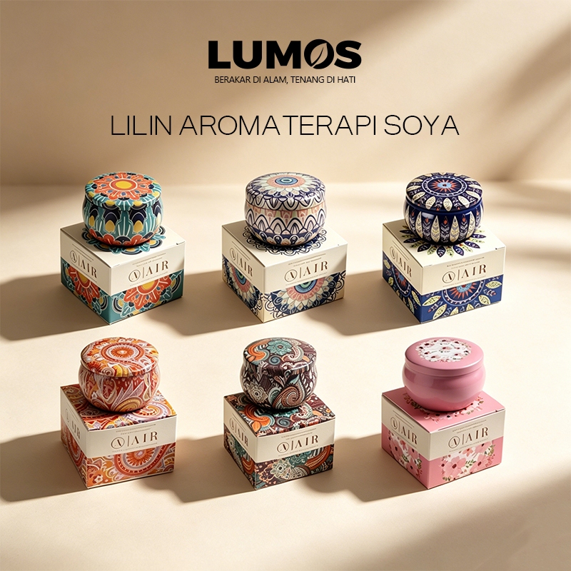 LUMOS（Flash Sale ）scented candle Lilin Wangi Jar Lilin Soy Premium Pelbagai Aroma Tahan Lama Untuk Hiasan Rumah