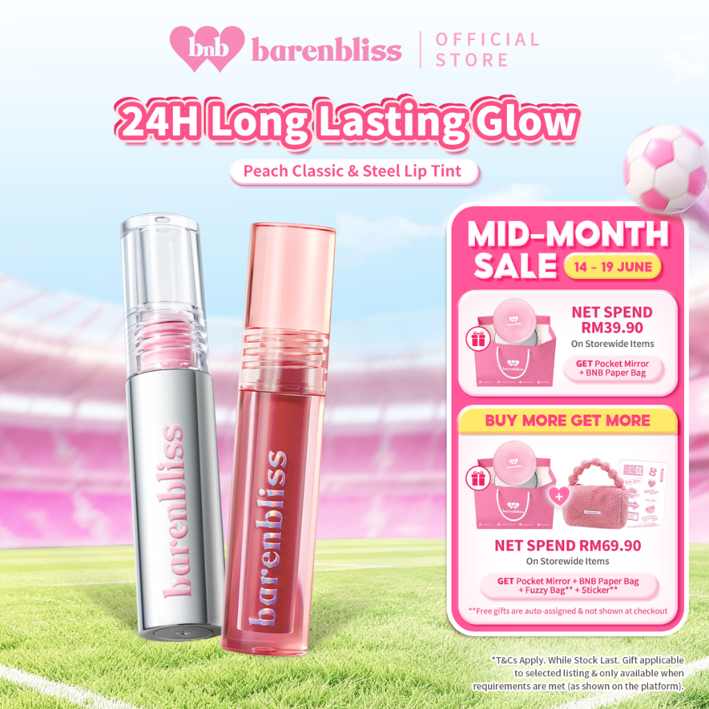 [Best-Seller] BNB barenbliss Peach Makes Perfect Lip Tint, Classic & Steel Edition [Glossy Finish, 24H Lasting Glow] 3g
