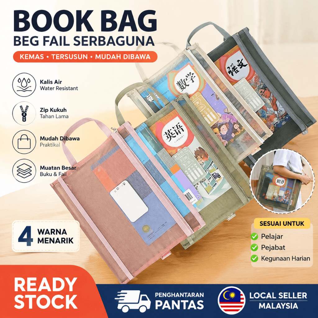- Single, Double Layer Nylon Document Bag Mesh File Folder Paperwork A4Paper Notebook Storage Organizer beg fail
