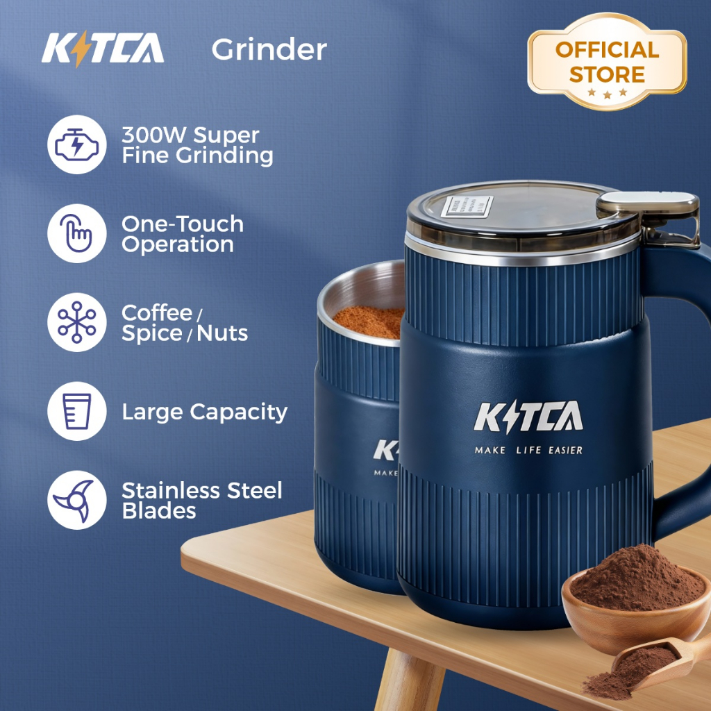 [KITCA] 500ML Electric Grinder - Blender for Coffee Beans, Nuts, Spices & Herbs | Portable Pengisar Elektrik