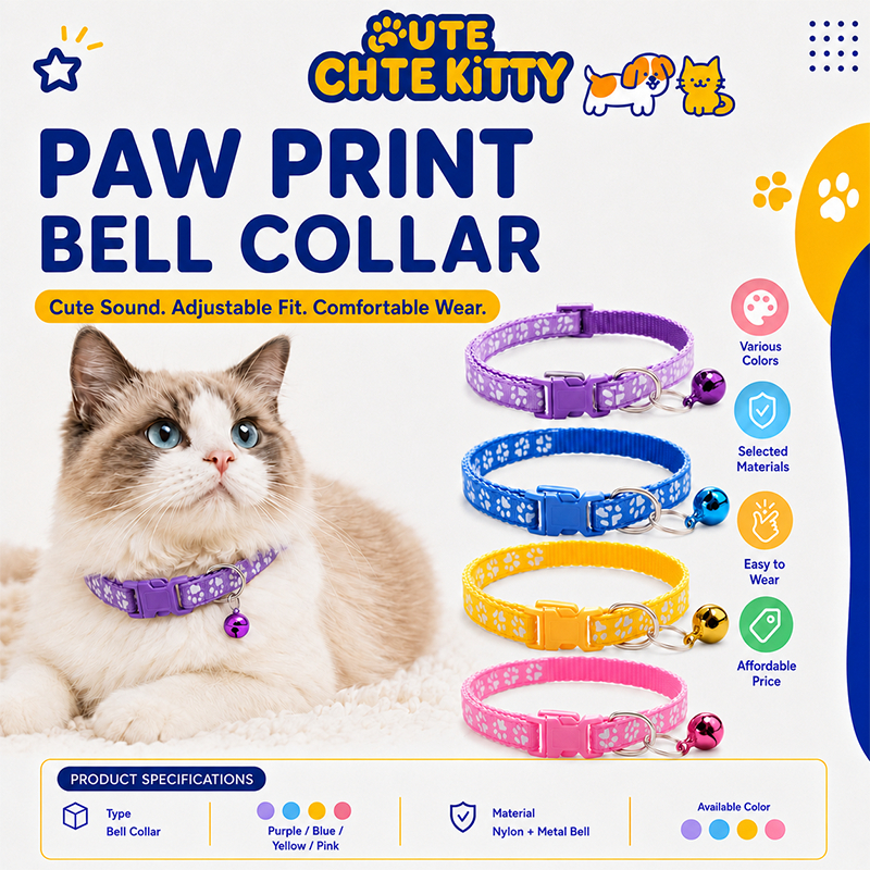 Pet Cute Bell Cat Dog Rantai Kucing Adjustable Rabbit Kitten Pet collar Kolar haiwan peliharaan cat collar kolar kucing