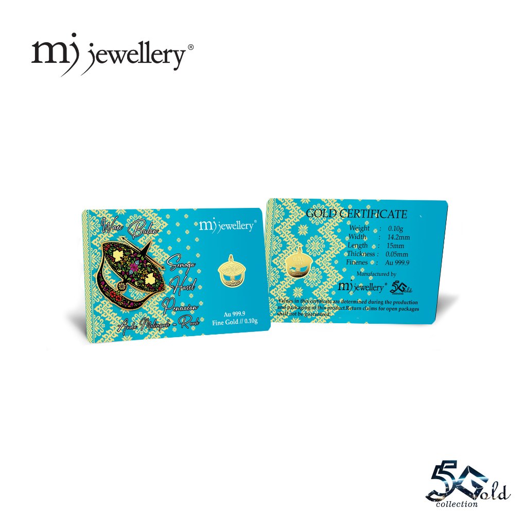 MJ Jewellery 5G Gold Collection 999.9/24K Wau Series Gold Bar F55 (0.1g&hellip;