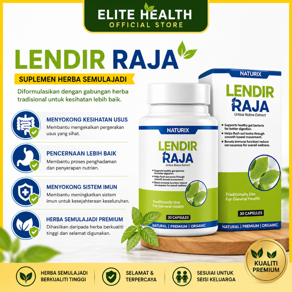 Lendir Raja 30 Kapsul | Suplemen Herba Premium | Sokongan Kesihatan Penghadaman | Formula Herba Semula Jadi | Ready Stoc