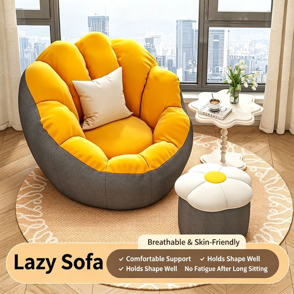 Lazy sofa can sleep can lie in the bedroom small sofa single recliner tatami bean bag sofa chair network red lazy chair