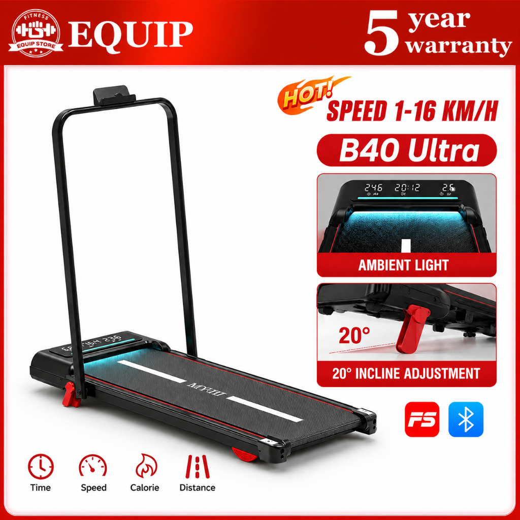 Walking Treadmill 16KM Shock absorption Ultra-Thin Home Multi-Function Fitness Gym Exercise Foldable APP Bluetooth Music