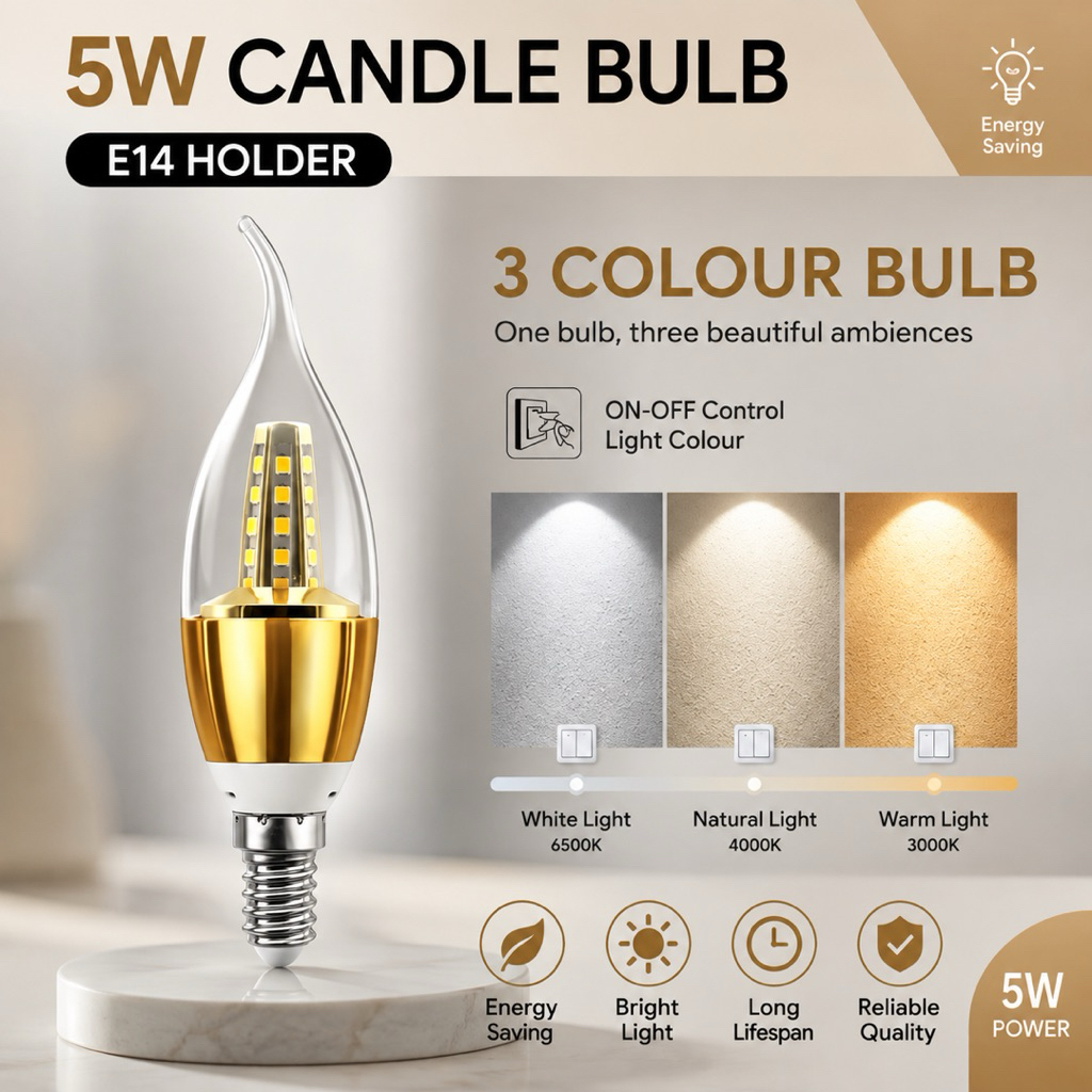E14 LED Candle Bulb Chandelier Bulb,Pendant Light Bulb,Ceiling Light Bulb small head holder