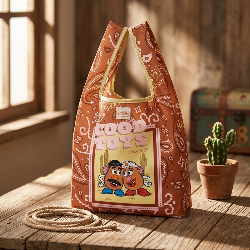 【New Product】OHSOME - Toy Story 5 Grocery Folding Bag/ Reusable Shopping Tote/ Compact Foldable Eco-Friendly Carry Bag