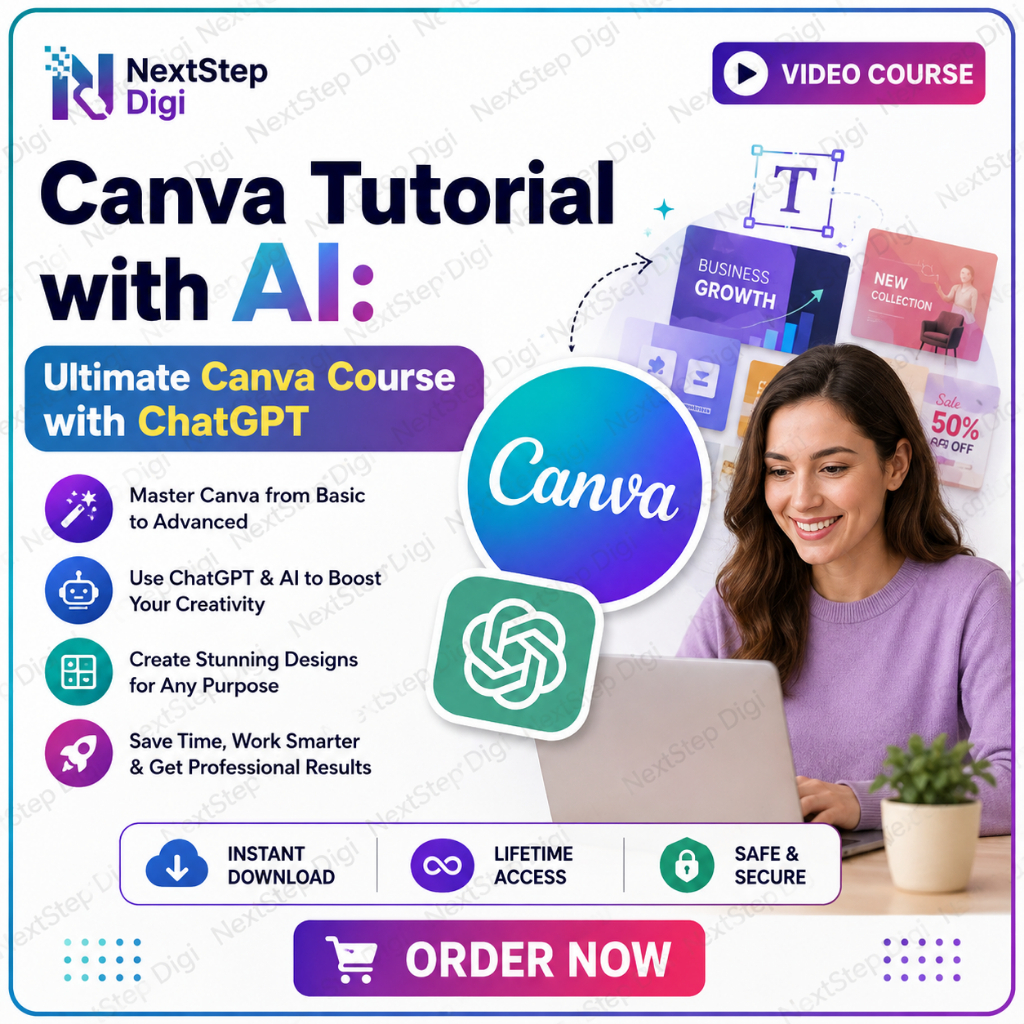 (Course) Canva Tutorial with AI Ultimate Canva Course with ChatGPT | Complete Canva Design | AI Graphic Design and More