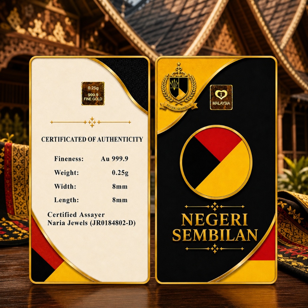 Naria 999.9/24K Gold Bar 0.25gm Negeri Sembilan Design Edisi Negeri Malaysia Negeri&hellip;