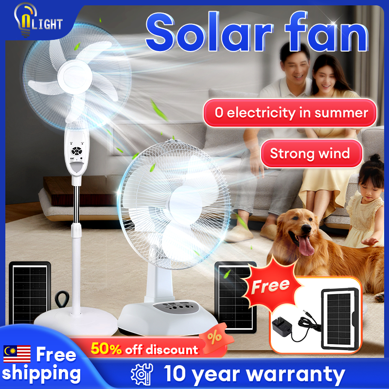 Solar Fan Outdoor Portable Ultra Long Battery kipas camping Strong Wind Fan Touch/Button Switch Floor Fan