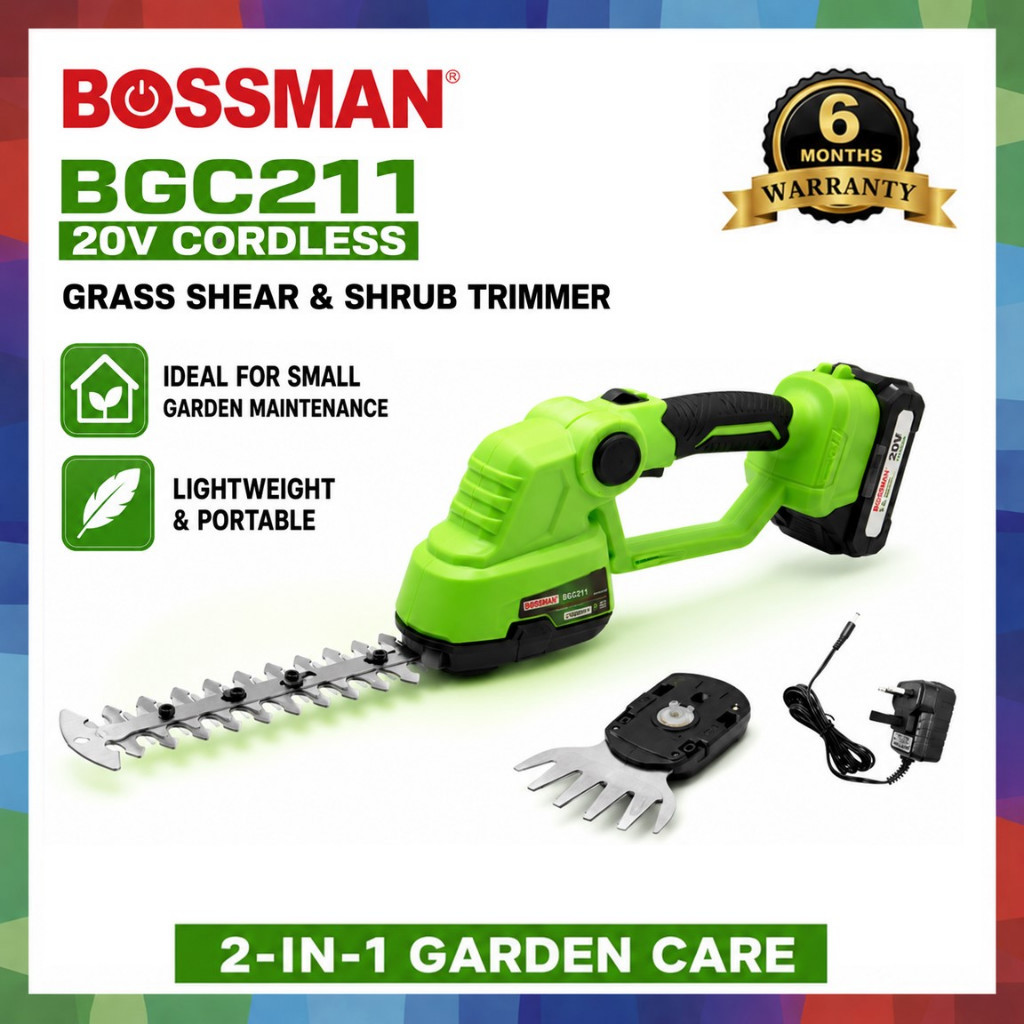 Bossman BGC211 20V Cordless Grass Shear & Shrub Trimmer Mesin gunting rumput potong rumput bateri
