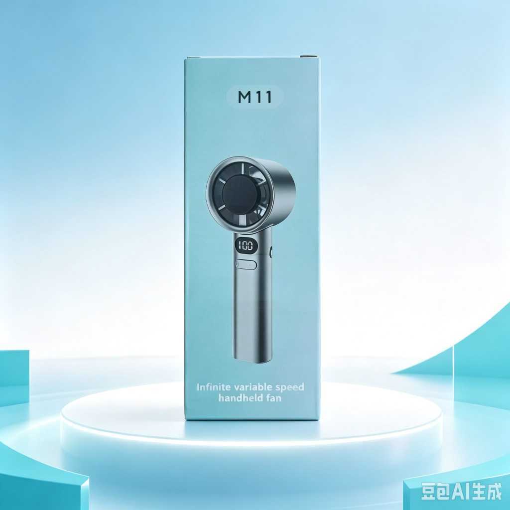 Kipas Pegang Tangan M11 Infinite Variable Speed Handheld Fan, Kipas Mini Rechargeable USB dengan Skrin Digital Papar Bat