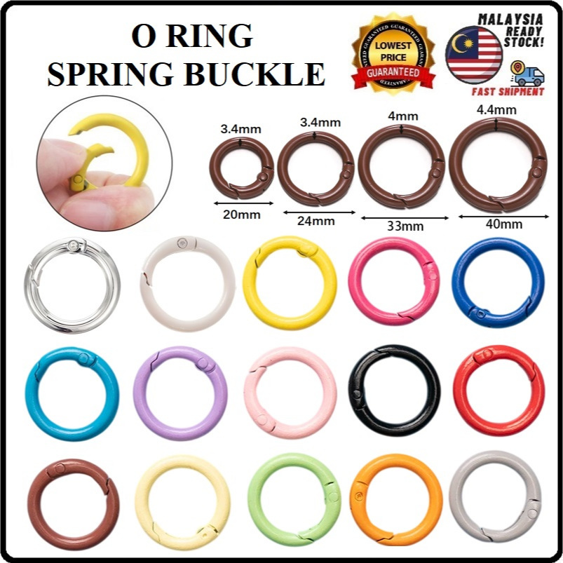 [1 PCS] O Ring Spring Buckle Gantung Kunci O Ring Keychain Handbag Bag Accessories DIY Hooks Chain 弹簧圈 彩色弹簧扣