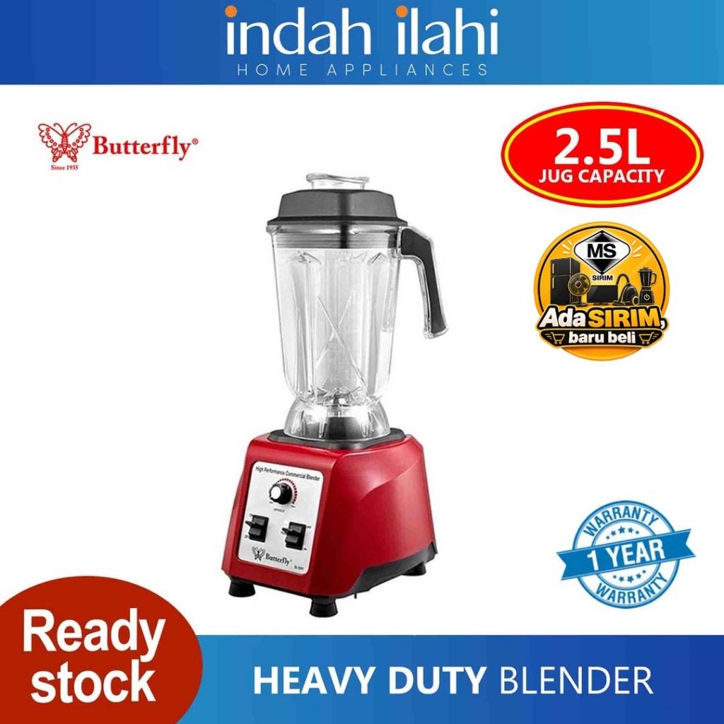 Butterfly 2.5L Mesin Pengisar Makanan Komersial Commercial Heavy Duty Food Blender (Red) B-591 Blender Murah