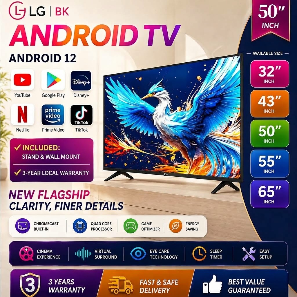 【15 days trial】LGUHD Smart TV 50inch DVBT2 Borderless 32 43 55inch Television Netfilx/Youtube/2G+8G
