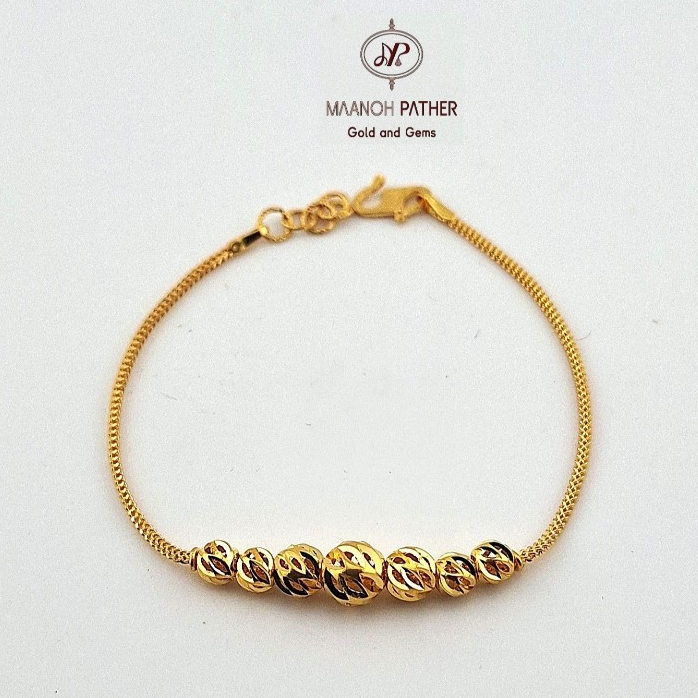 3.08GM-916 GOLD BALL BRACELET-916 FANCY BALL BRACELET-916 INDIAN BALL BRACELET-916 LADIES BALL BRACELET-MAANOH PATHER
