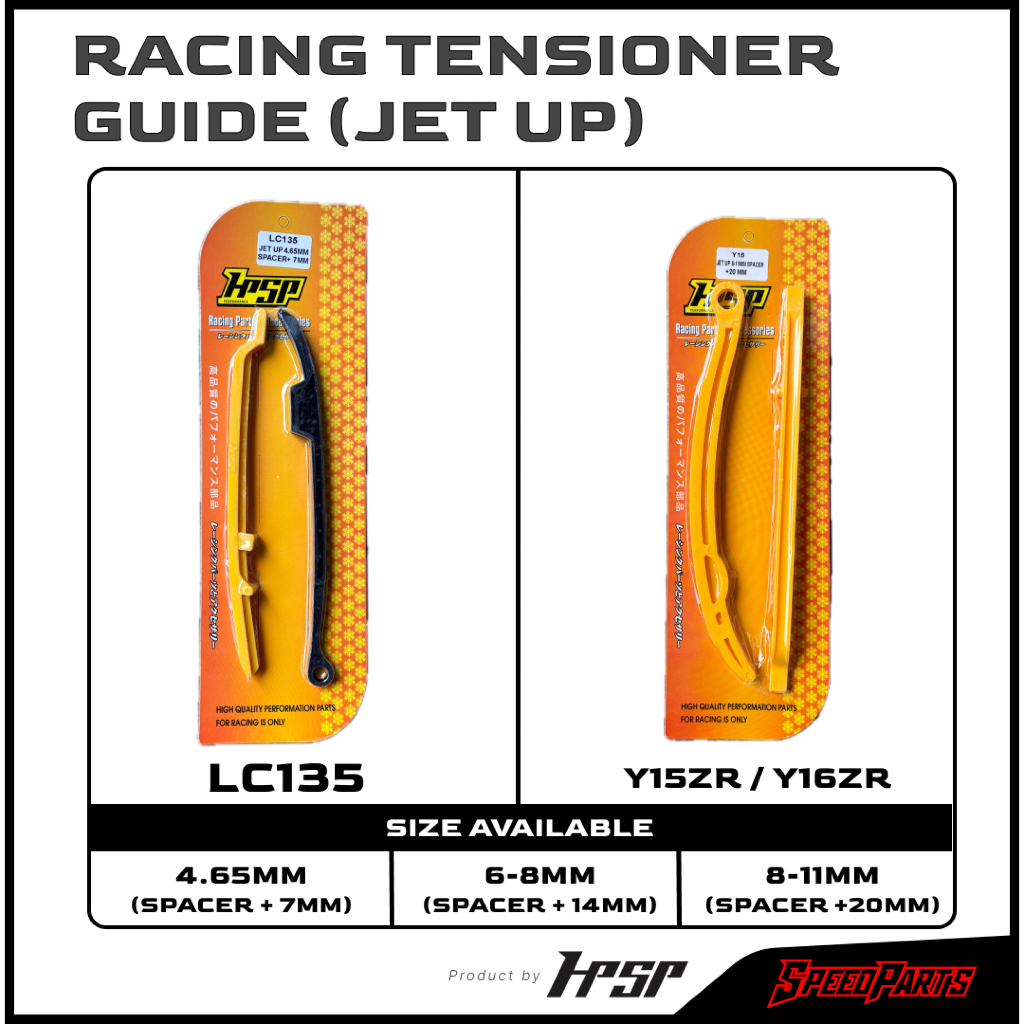 LC135 Y15ZR Y16ZR HPSP RACING TIMING CHAIN TENSIONER GUIDE JET UP 4.65MM 6MM-8MM 8MM-10MM