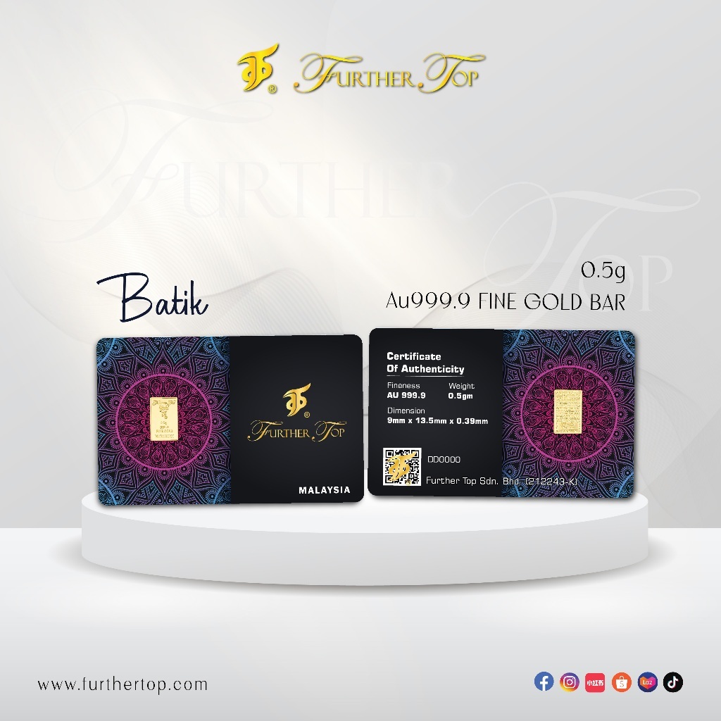 FURTHER TOP 999.9 Gold Bar ( 0.5g ) - BATIK (Emas | 小金条 | 足金牌)