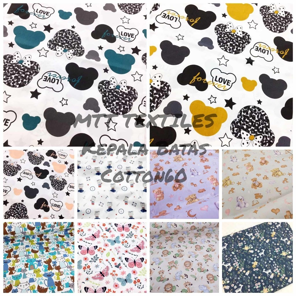 Twill Cotton 60" / Comb Cotton 60'' /Kain Cotton Bidang60'''/*10