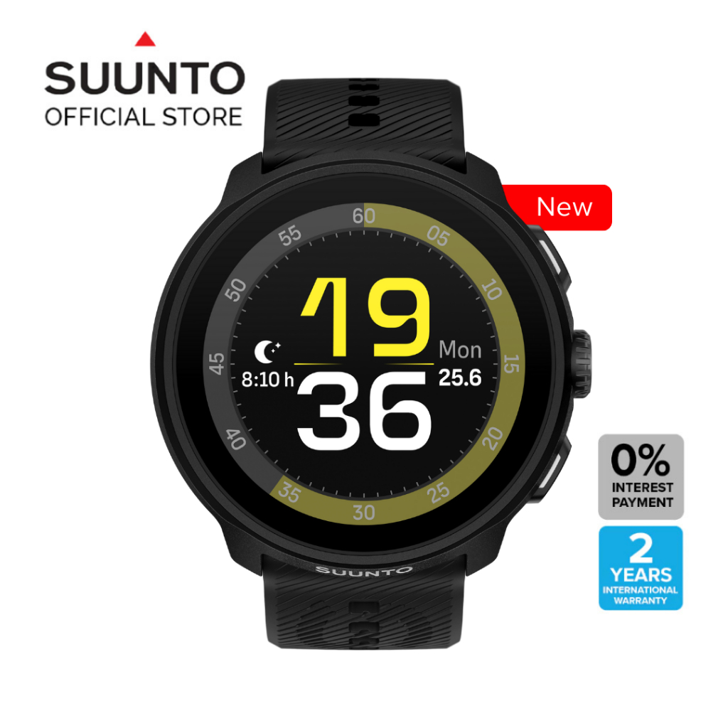 [NEW] Suunto Run All Black with Silicone Strap - Lightweight and small performance watch designed for running.