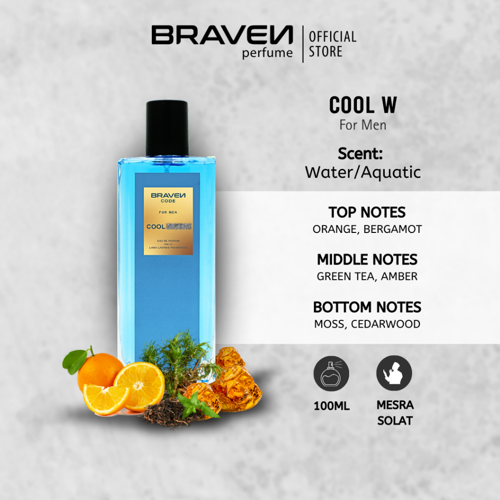 BRAVEN Perfume For Men Perfume Perfum Lelaki Tahan Lama Minyak Wangi Lelaki Cool W Bau Fresh Aquatic 100ml