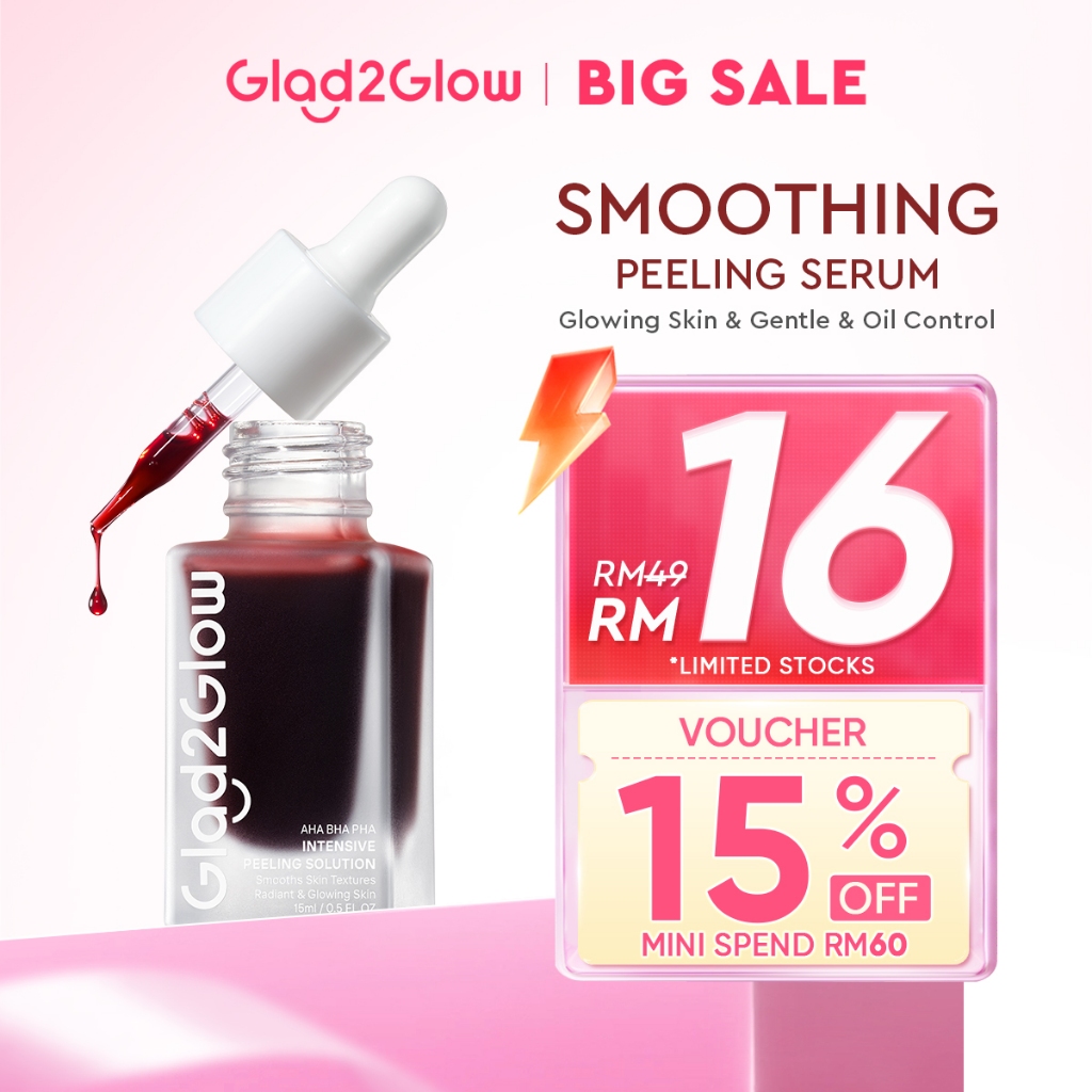 Glad2glow Aha Bha Pha Serum Intensive Peeling Solution Essence Glowing Skin Brightening Dark Spot Acne-pron Blackhead