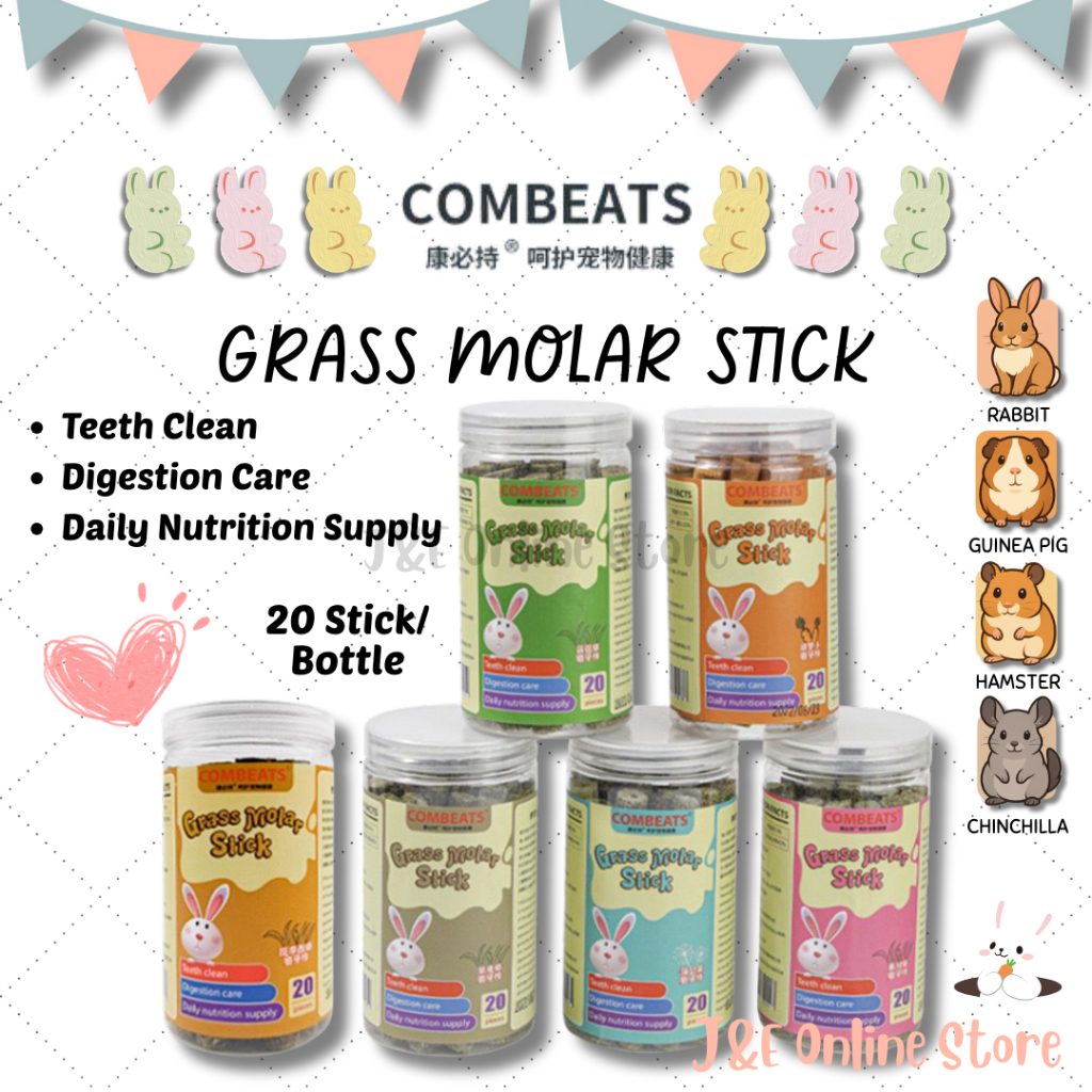 Combeats Grass Molar Stick (Timothy Stick / Alfalfa Stick / Rabbit Snack / Guinea Pig Snack & Treat & Hamster Snack)