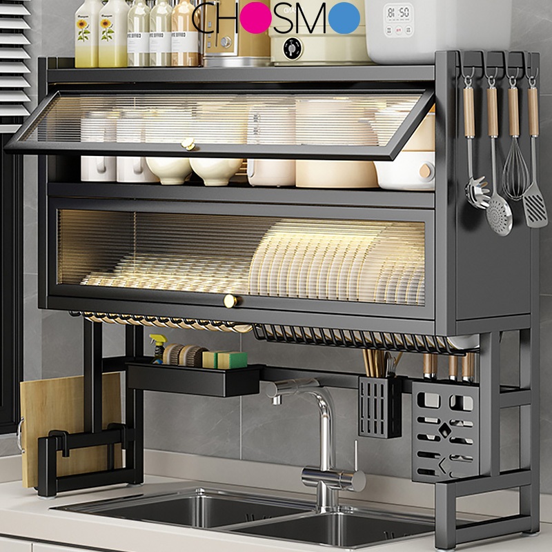 Rak Dapur Stainless Steel Cabinet Sink Dish Rack Rak Pinggan Sinki Dish Drainer Rak Organizer Storage Rack